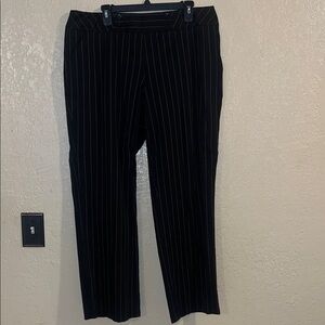 Ashley Stewart Black Pinstripe Trousers